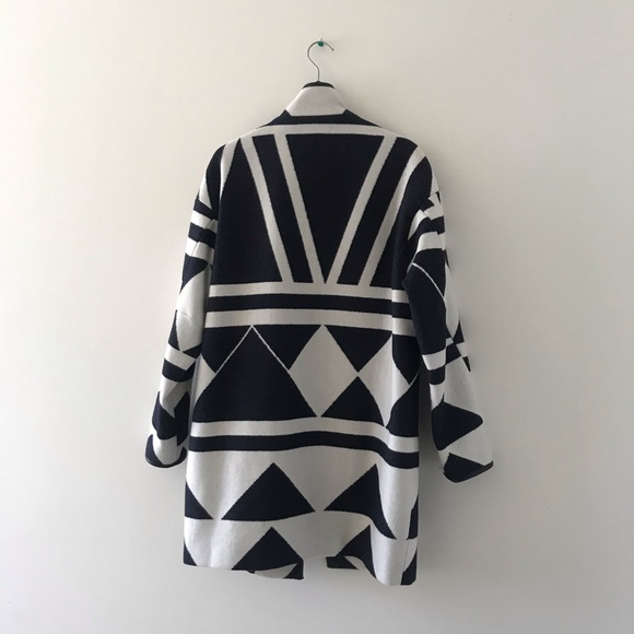 ZARA Geometric Wool Coat - Picture 7 of 8